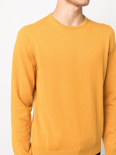 Shop Malo Crew Neck Cashmere Sweater In Yellow