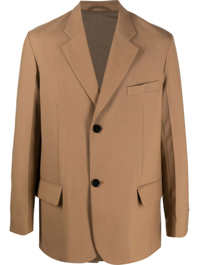 Shop Marni Single-breasted Tailored Blazer In Brown