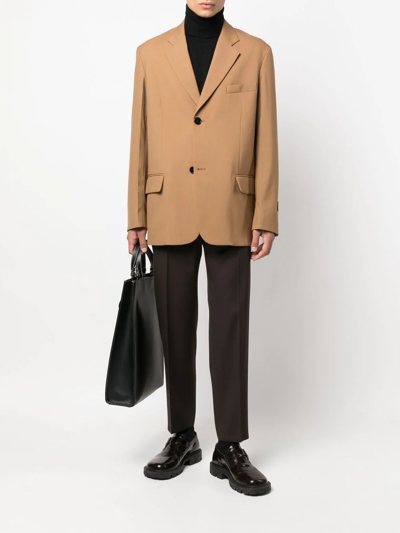 Shop Marni Single-breasted Tailored Blazer In Brown