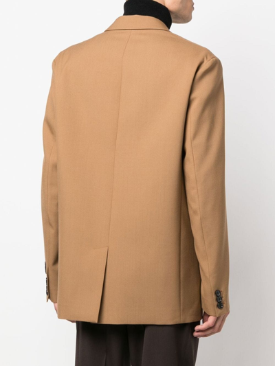 Shop Marni Single-breasted Tailored Blazer In Brown