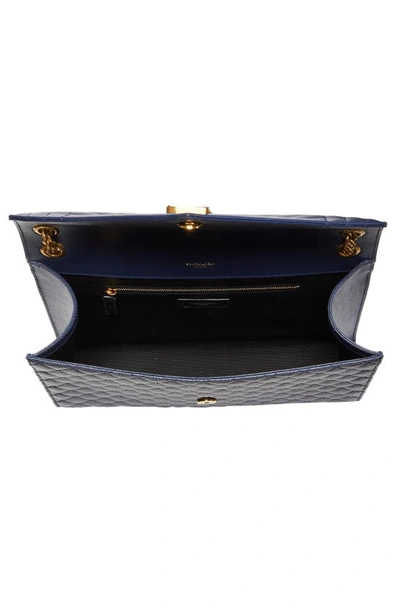 Shop Saint Laurent Monogram Leather Envelope Bag In Blue Charron