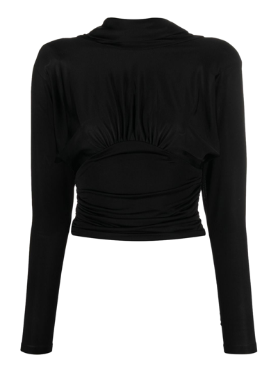 Shop Saint Laurent Women's T-shirts And Top -  - In Black Synthetic Fibers