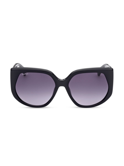 Shop Max Mara Men's 58mm Geometric Sunglasses In Black