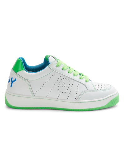 Shop Off Play Women's Perforated Logo Sneakers In White Green