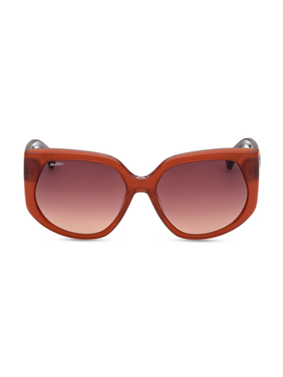 Shop Max Mara Men's 58mm Geometric Sunglasses In Red
