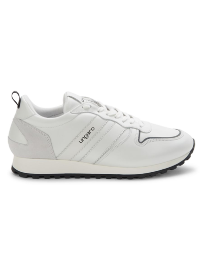 Shop Ungaro Men's Low Top Leather Trainers In White