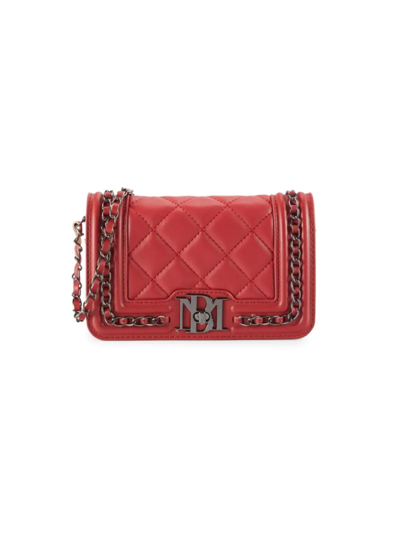 Shop Badgley Mischka Women's Diamond-quilted Crossbody Bag In Red