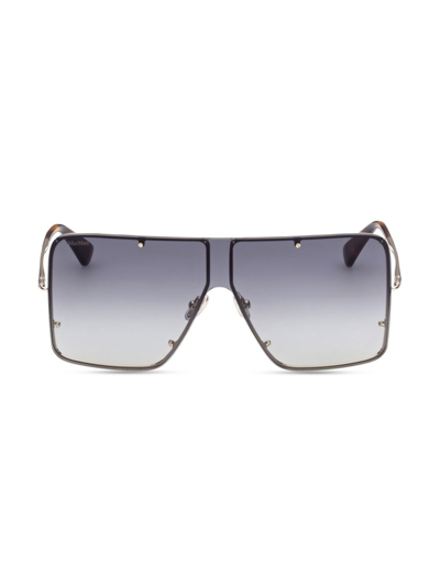Shop Max Mara Women's 58mm Square Shield Sunglasses In Gold Smoke
