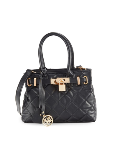 Shop Badgley Mischka Women's Small Quilted Two-way Tote In Black