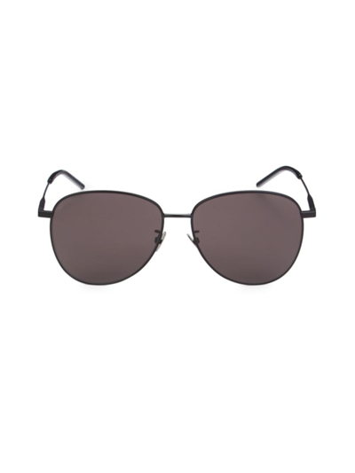 Shop Saint Laurent Women's 60mm Aviator Sunglasses In Black