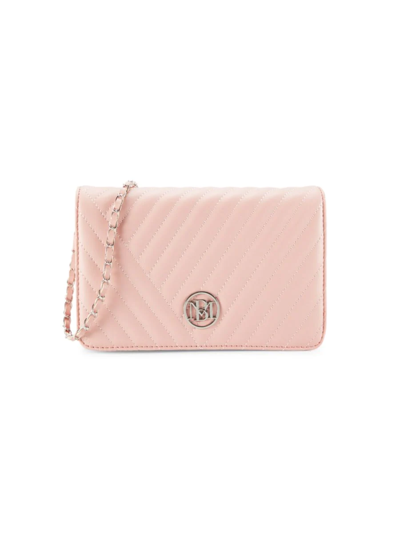 Shop Badgley Mischka Women's Large Quilted Crossbody Bag In Blush