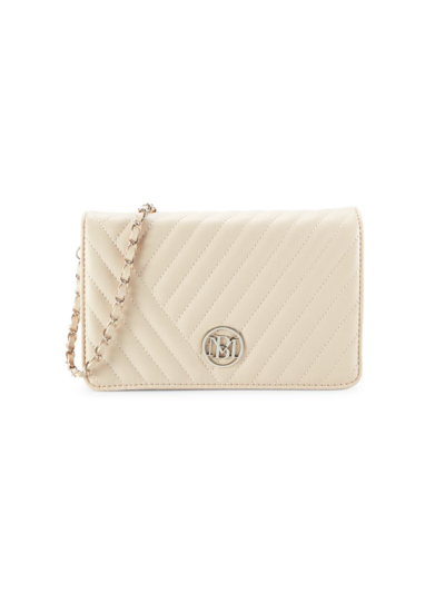 Shop Badgley Mischka Women's Large Quilted Crossbody Bag In Off White