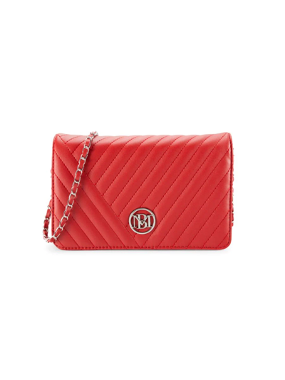 Shop Badgley Mischka Women's Large Quilted Crossbody Bag In Red