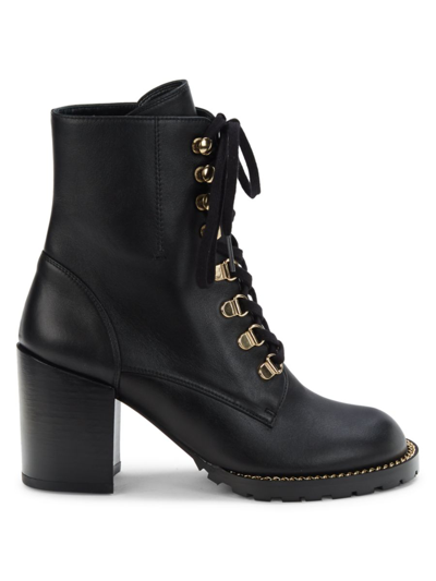 Shop Stuart Weitzman Women's Kolbie Leather Boots In Black