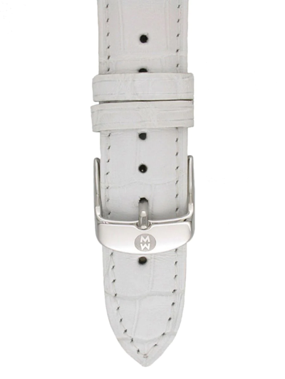 Shop Michele Women's Alligator Leather Watch Strap/16mm In White