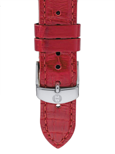 Shop Michele Women's Alligator Leather Watch Strap/16mm In Garnet