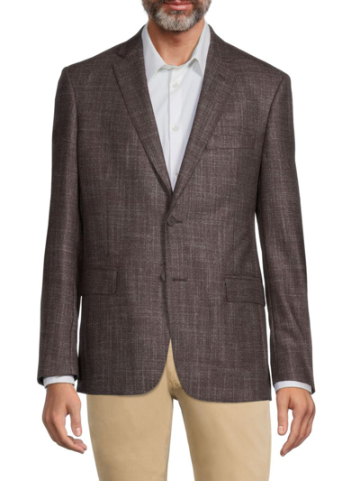 Shop Jb Britches Men's Tailored Fit Textured Wool Blend Sportcoat In Brown