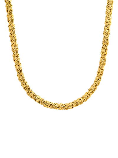 Shop Anthony Jacobs Men's 18k Goldplated Stainless Steel Singapore Chain Necklace/24" In Yellow