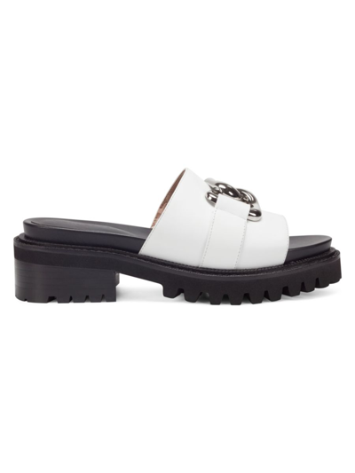 Shop Aerosoles Women's Lima Leather Sandals In White Leather