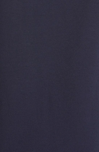 Shop Victoria Beckham Fitted Button-up Ponte Knit Short Sleeve Shirt In Dark Navy
