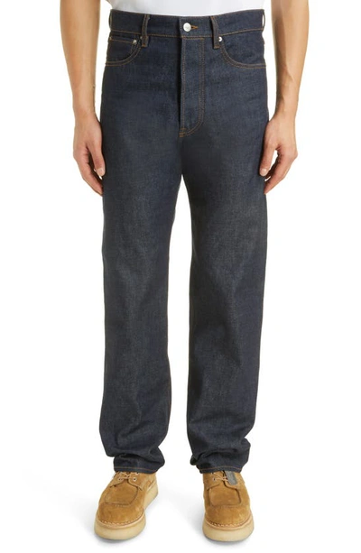 Shop Kenzo Asagao Straight Fit Nonstretch Denim Jeans In Ink