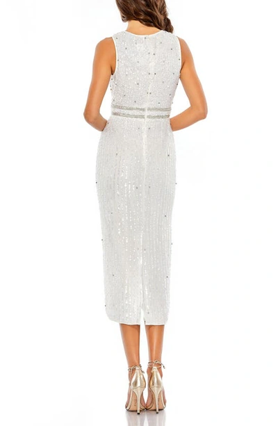 Shop Mac Duggal Vertical Sequin Sheath Cocktail Dress In White