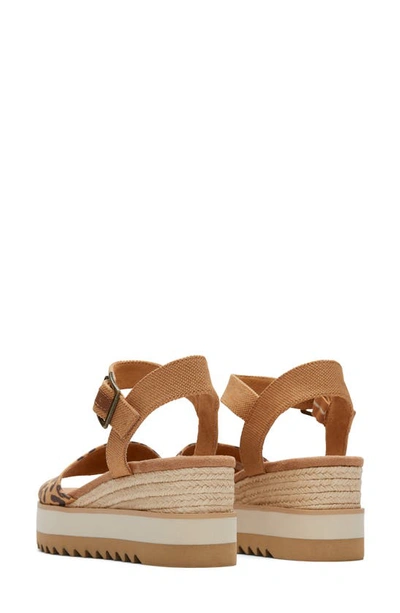 Toms Women's Diana Leopard Wedge Sandal - Grösse Eu 39 Sandalen In Brown