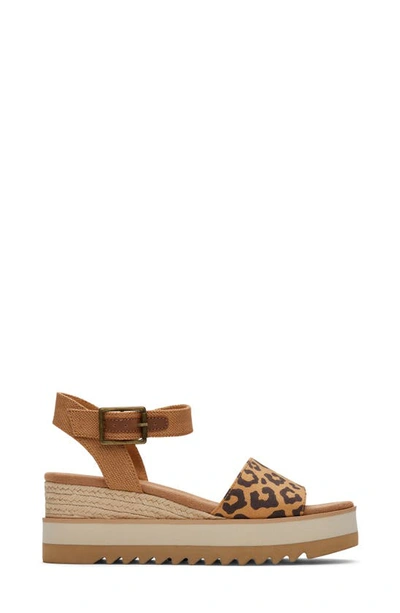 Toms Women's Diana Leopard Wedge Sandal - Grösse Eu 39 Sandalen In Brown