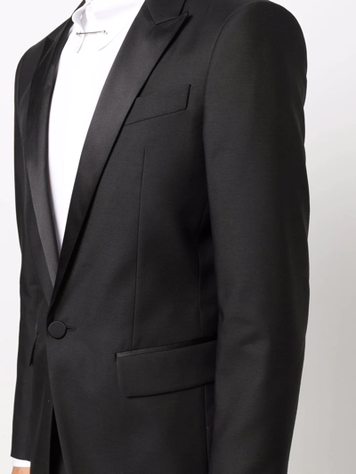 Dsquared2 Black Wool Blend Chicago Tuxedo Suit In Black