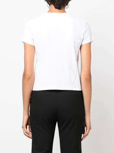 Diesel Sequin-embellished Logo-print T-shirt In White