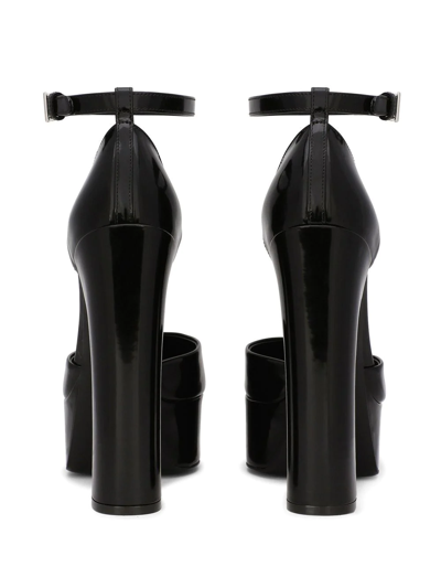 Dolce & Gabbana 145mm Patent-leather Platform Pumps In Schwarz