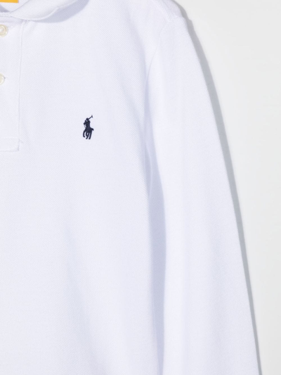 Shop Ralph Lauren Long-sleeve Polo Shirt In Weiss