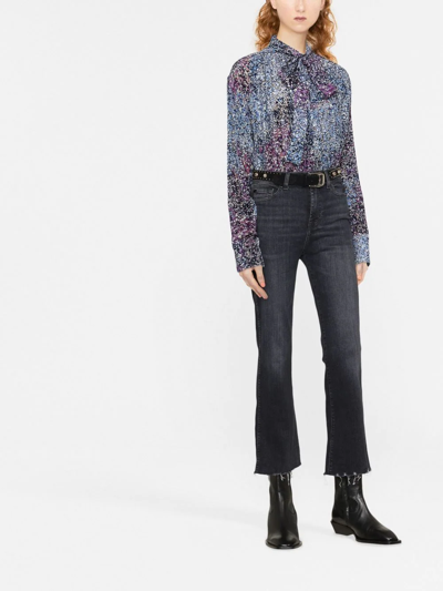 7 For All Mankind Raw-hem Cropped Jeans In Schwarz