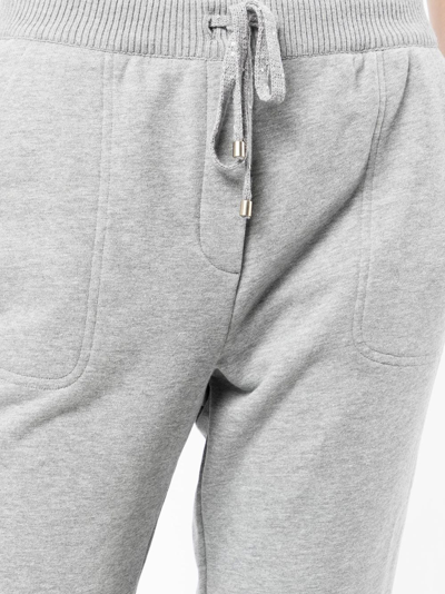 Shop Lorena Antoniazzi Melange-effect Drawstring-fastening Trousers In Grey