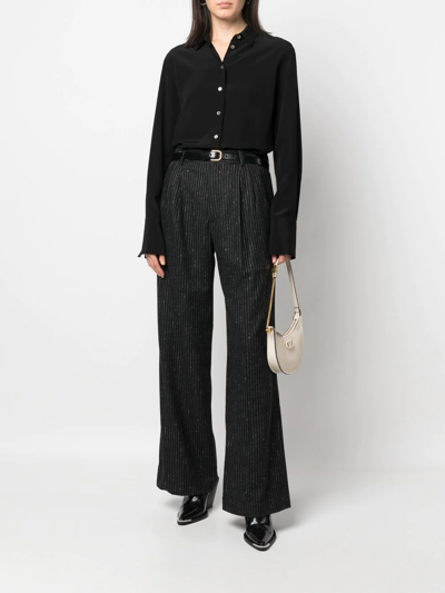 Shop Isabel Marant Wide-leg Pinstripe Trousers In Grau