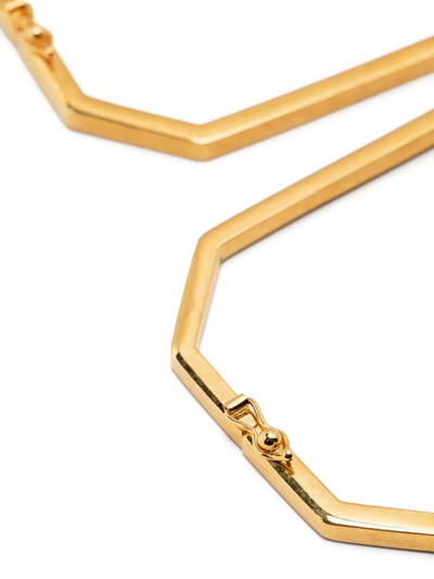 Shop Saint Laurent Octagonal Safety-chain Bangle In Gold