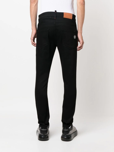 Shop Philipp Plein Low-rise Skinny Jeans In Schwarz