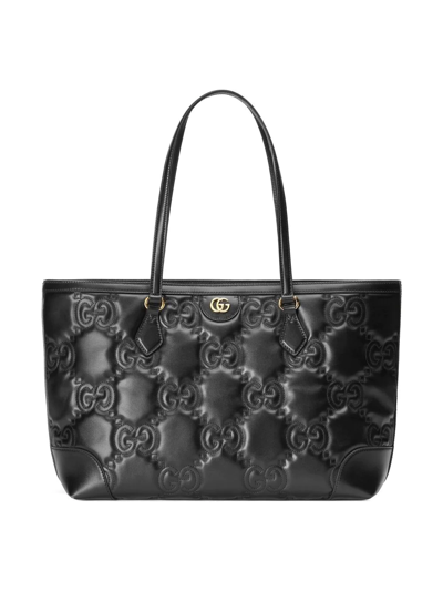 Shop Gucci Medium Gg Matelassé Tote Bag In Schwarz