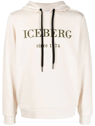 Iceberg Logo-embroidered Long-sleeve Hoodie In Nude | ModeSens