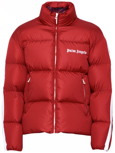 Shop Palm Angels Red Nylon Down Jacket