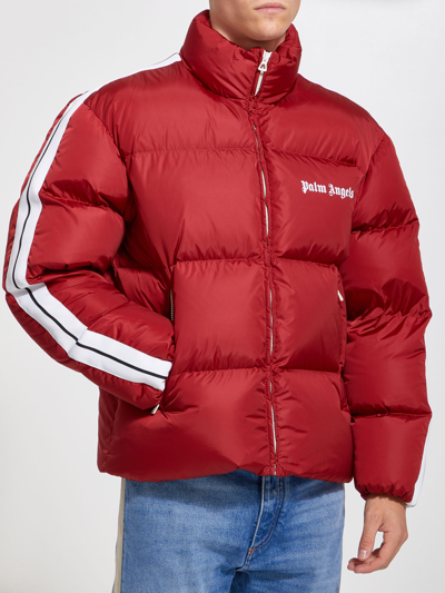 Shop Palm Angels Red Nylon Down Jacket