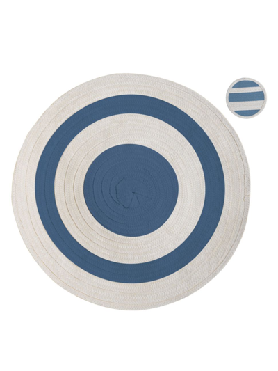 Shop Adriana Castro Home Zenu 8-piece Placemat & Coaster Set In Blue