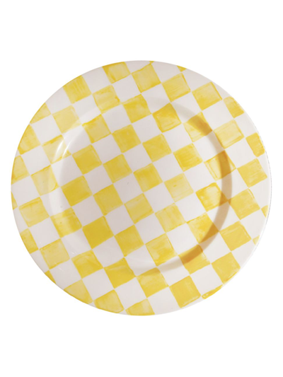 Shop Adriana Castro La Vichy Dinner Plate In Yellow
