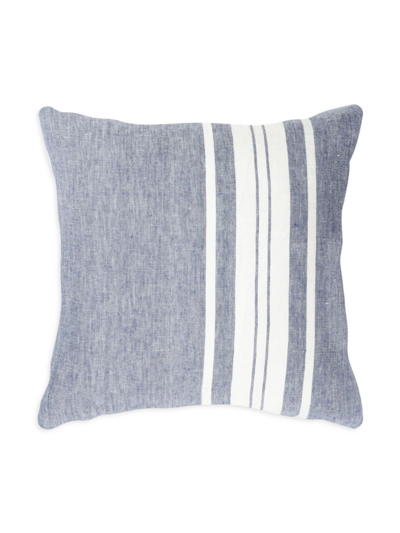 Shop Anaya So Soft Linen Bold Stripes Pillow In Blue