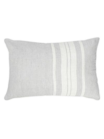 Shop Anaya So Soft Linen Bold Striped Down Pillow In Grey