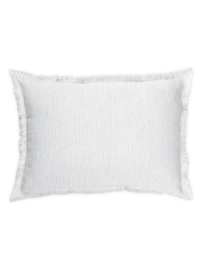 Shop Anaya So Soft Linen Striped Pillow In Grey And White