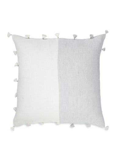 Shop Anaya So Soft Linen Tassels Pillow In Grey