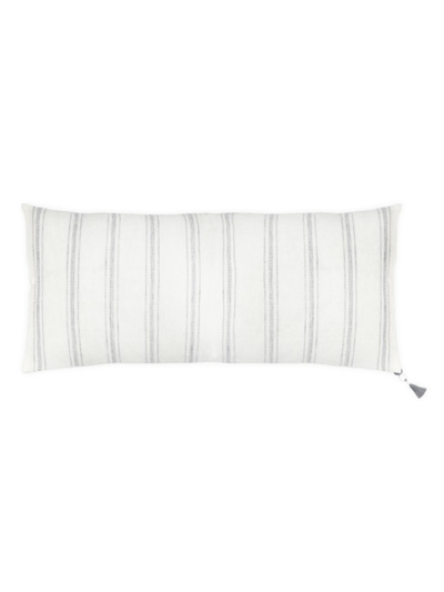 Shop Anaya So Soft Striped Linen Pillow In White And Grey