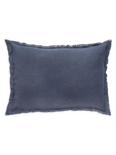Shop Anaya So Soft Linen Down Pillow In Navy Blue