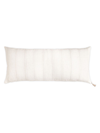 Shop Anaya So Soft Striped Linen Pillow In White And Beige